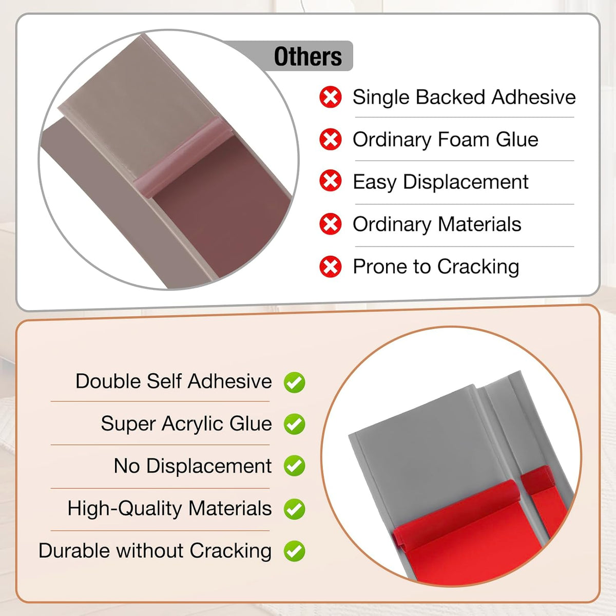 Floor Transition Strip Self Adhesive Vinyl Door Threshold for Doorways Carpet Edging Trim Overlap Edge Reducer for Laminate Floor, Carpet, Tile (Gray, 1/5" to 2/5", 6.6Ft)