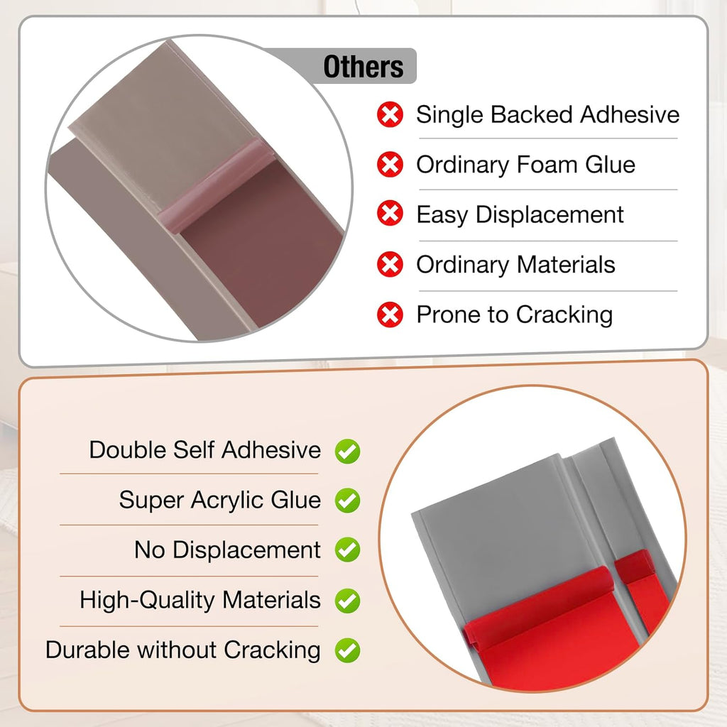 Floor Transition Strip Self Adhesive Vinyl Door Threshold for Doorways Carpet Edging Trim Overlap Edge Reducer for Laminate Floor, Carpet, Tile (Gray, 2/5" to 3/5", 10Ft)