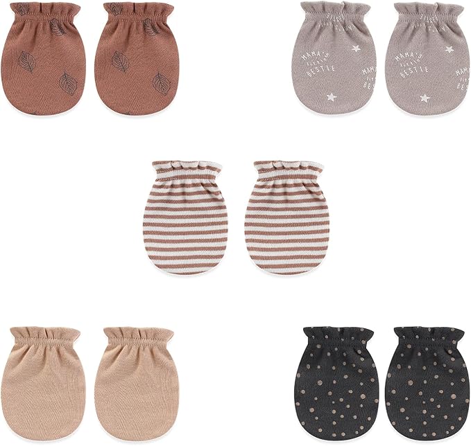 5 Pairs Baby Not Scratch Mittens 0-6 Months New Born Boy Girl Gloves Cute Infant Accessories
