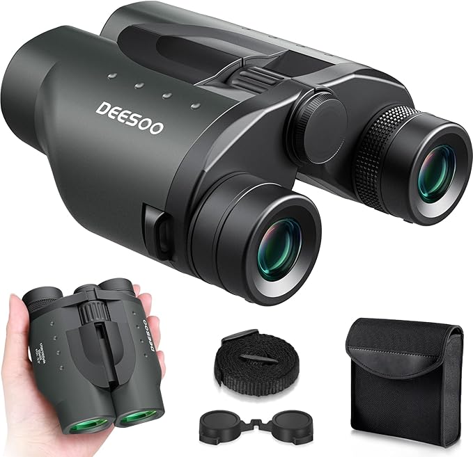 25x32 Binoculars for Adults Kids Compact - DEESOO High Powered Bird Watching Binoculars Lightweight with Small Size for Hunting Traveling Sports Hiking