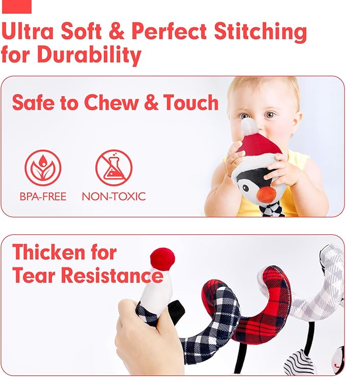 hahaland Car Seat Baby Toys 0-3 Months Developmental Carseat Toys for Infants 0-6 Months Stroller Baby Toys 6 to 12 Months Infant Toys for Ages 0-2 Baby Girl Gifts Travel Toys 0-6 Months