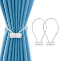 18 Inch Strong Magnetic Curtain Tiebacks, Curtain Holdbacks Modern Upgrade Strong 2021 New Twisted Style Decorative Drapery Rope Tie Backs(2 Pack White)