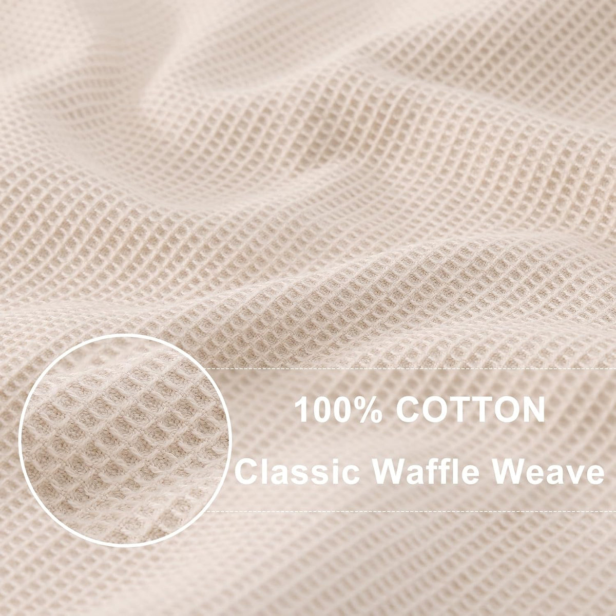 Homaxy 100% Cotton Waffle Weave Dish Cloths - 8 Pack Soft and Absorbent Dish Towels - 12 x 12 Inches Quick Dry Dish Rags - Beige