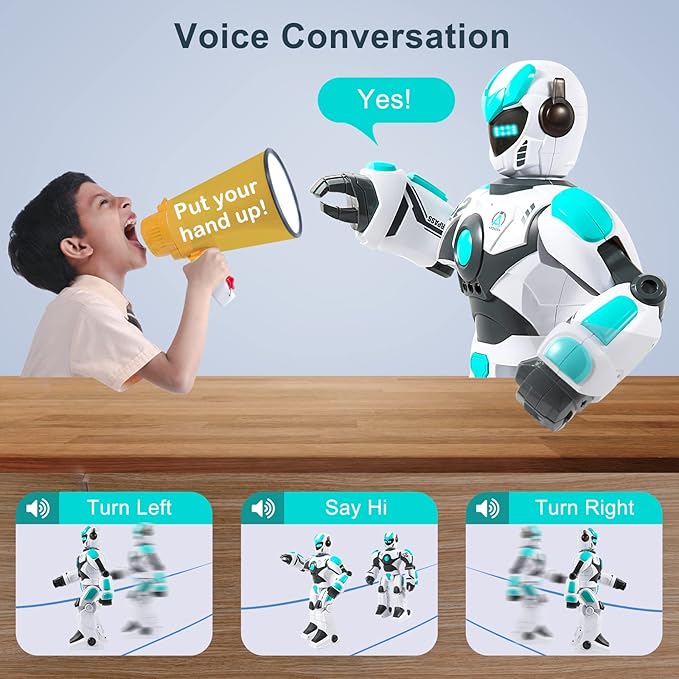 RC Robot Toy for Kids Remote Control Robot Toy, Smart Gesture Sensing Rechargeable & Programmable Robot Walking Dancing Singing Chirstmas Gift for 3-15 Years Old Boys Girls