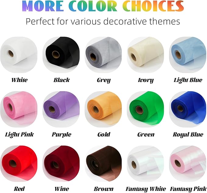 Crystal Organza Fabric Tulle 11 Inch by 50 Yards Sheer Tulle Rolls for DIY Craft Wedding Party Baby Shower Decor Gift Wrapping Party Supplies (Royal Blue)