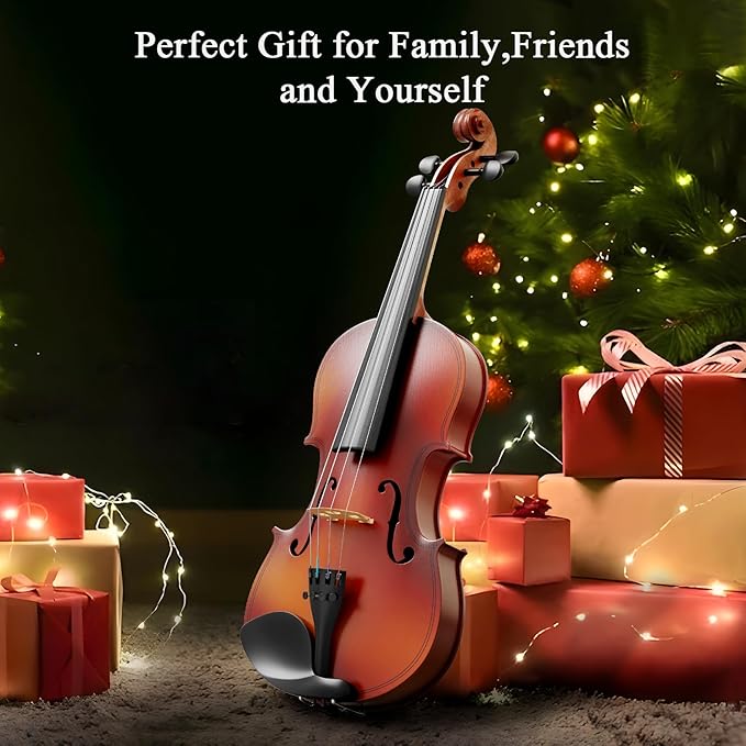 1/8 Violin for Beginner, Kids Violin for Students, Complete Kids Violins Set with Case, Bow, Rosin, Ideal for Kids Violins Beginner Ages 4-5, Natural