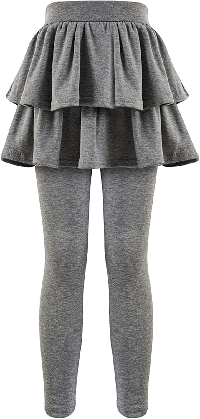 Girls School Uniform Pants Leggings with Skirts Stretch Warm Jegging 4-12 Years