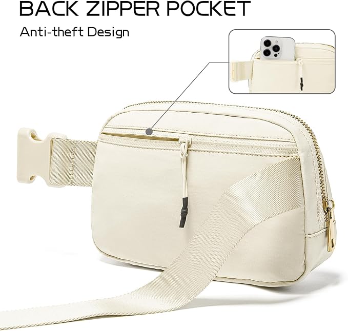 Gitus Gifts for 8 9 10 11 12 Year Old Girls Belt Bag Fanny Pack Crossbody Bags with Initial Letter Patch Cute Stuff Birthday Gifts for Teen Girls Women Personalized Trend Stuff (Ivory-N)