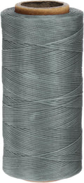 uxcell Leather Sewing Waxed Thread, 284 Yards / 260m 0.8mm 150D Flat Polyester All-Purpose Threads for Leather Crafts, Bookbinding, Grey