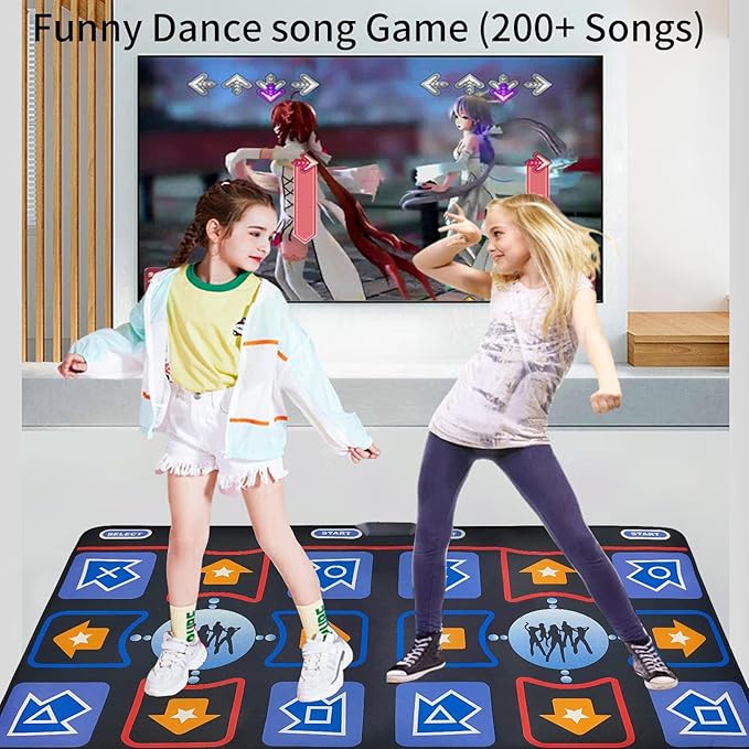 Dance Mat for Kids and Adults, Flannel Dance Pad for Kids Toys, Soft TV Dancing mat,Plug & Play Family Game,Xmas Gifts Idea,Gifts for Girls & Boys Ages 3+,Double mat