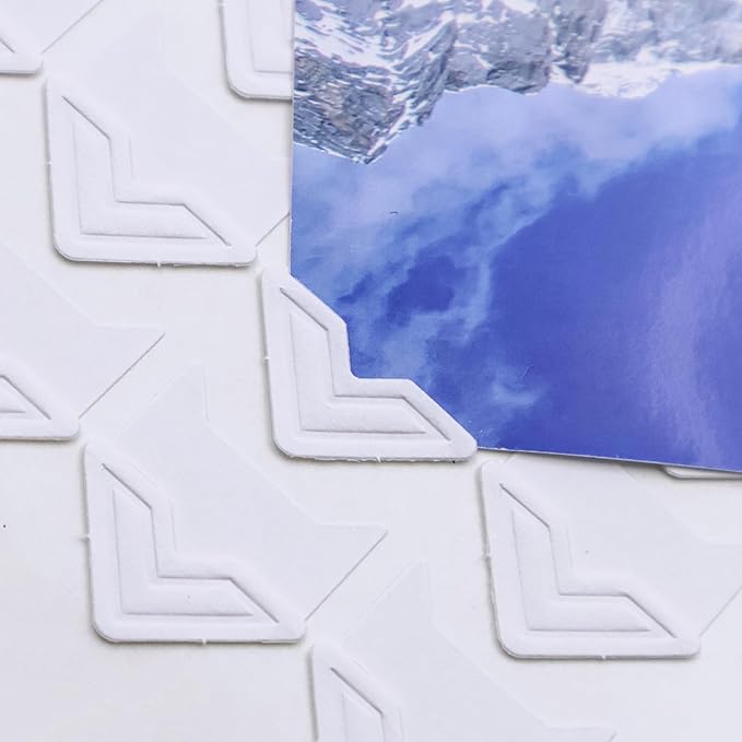 240 Pieces Photo Corners Self Adhesive Photo Corner Stickers, Picture Mounting Corners Acid Free Photo Corner for DIY Scrapbook, Album, Picture Frames, Journal Supplies (White)