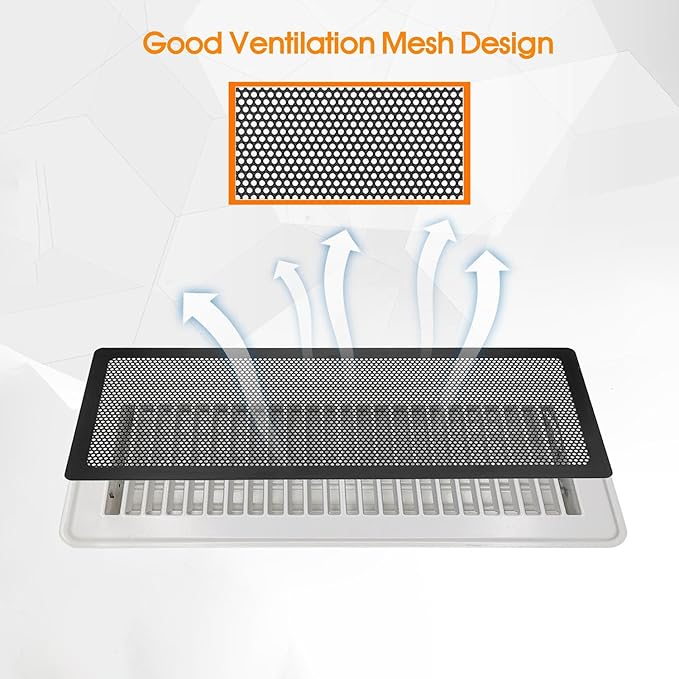 Floor Register Vent Cover, 2"x14" Magnetic Air Vent Screen Mesh Covers for Home Floor/Wall/Ceiling Registers Air Vent Filters, Black (4 Packs)