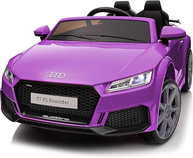 Electric Ride on Car for Kids, Licensed Audi 12V 7Ah Kids Ride-on Toy for Toddlers Girls with Remote, Bluetooth - Purple