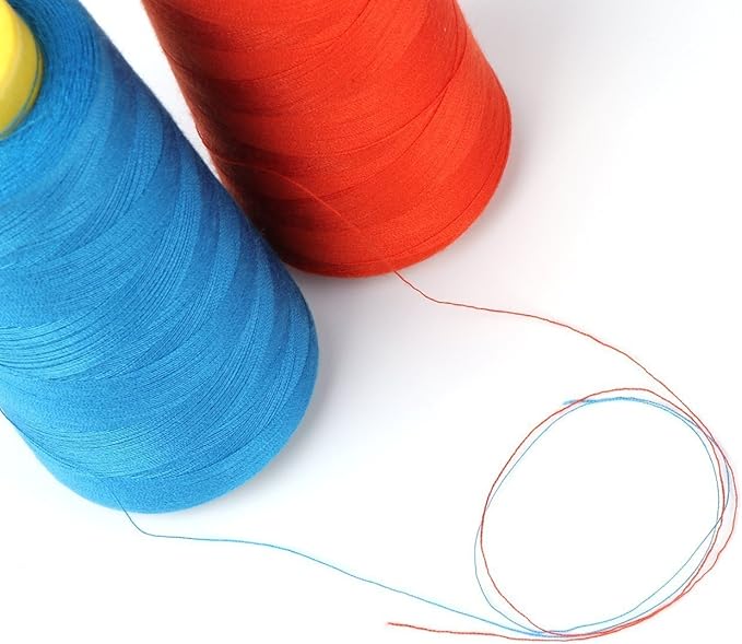 AK Trading 4-Pack Aquamarine All Purpose Sewing Thread Cones (6000 Yards Each) of High Tensile Polyester Thread Spools for Sewing, Quilting, Serger Machines, Overlock, Merrow & Hand Embroidery