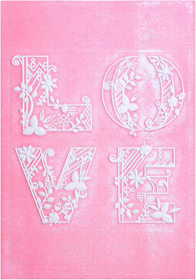 BAOFALI 3D Embossing Folder for Card Making,Love Plastic Texture Fades Embossing Folder Template for Scrapbooking Cardstock Album DIY Decoration Paper Crafting 6.3x4.5inch
