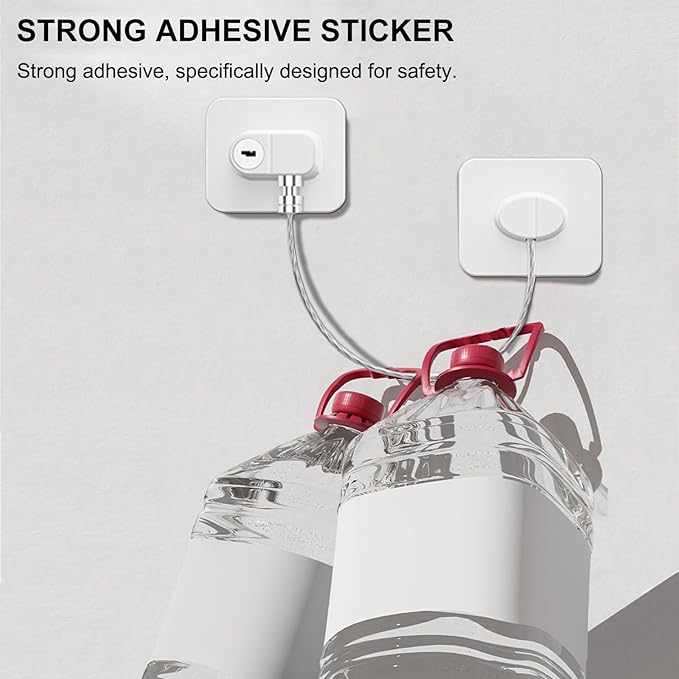 Fridge Lock (4 Pack),Refrigerator Lock with Keys,for Fridge, Cabinet Locks, Drawers, Dishwasher, Toilet and Child Safety Cabinet Locks, 3M Adhesive No Drilling (White 4pcs)