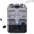 CHIVALZ 6L Humidifiers for Bedroom Large Room Home, Cool Mist Top Fill Humidifiers for Baby Nursery and Plants, 26dB Quiet, Nightlight, Up to 50 Hours, Oil Diffuser 1 Pack + 2 Mist Outlets Black