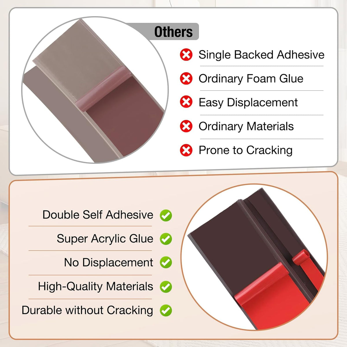 Floor Transition Strip Self Adhesive Vinyl Door Threshold for Doorways Carpet Edging Trim Overlap Edge Reducer for Laminate Floor, Carpet, Tile (Dark Walnut Grain, 3/5" to 4/5", 3.3Ft)