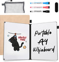 AGM Portable White Board Dry Erase Notebook, 12" x 9" Double Sided Folding Whiteboards with 3 Pens, Small Travel Dry Erase Board Skin-Friendly Material for Study, Meeting, Planning, Tuscan