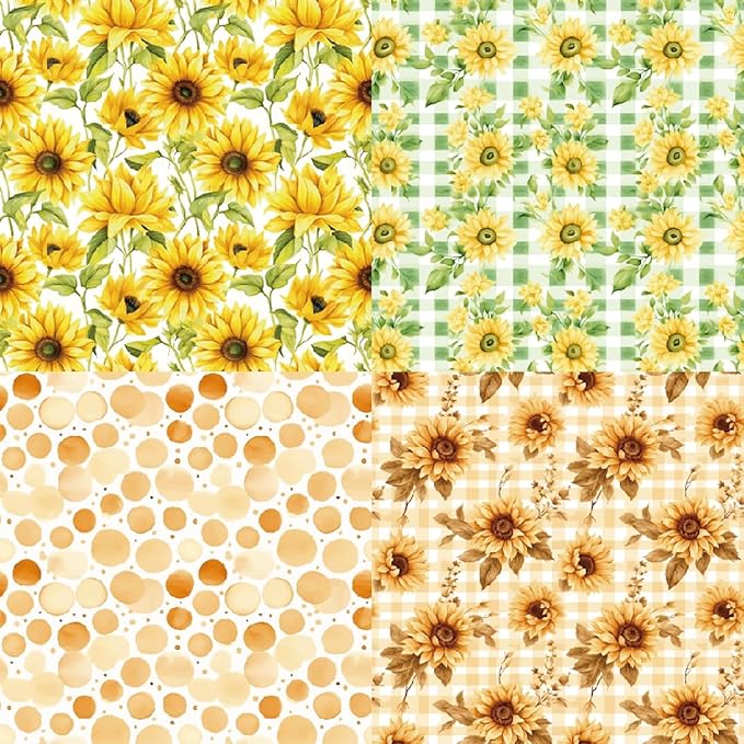 Sunflower Scrapbook Paper Pad 6×6 inch, 24 Sheets Single-Sided Craft Paper for DIY Crafting, Card Making, and Scrapbooking – Ideal for Summer Themed Projects