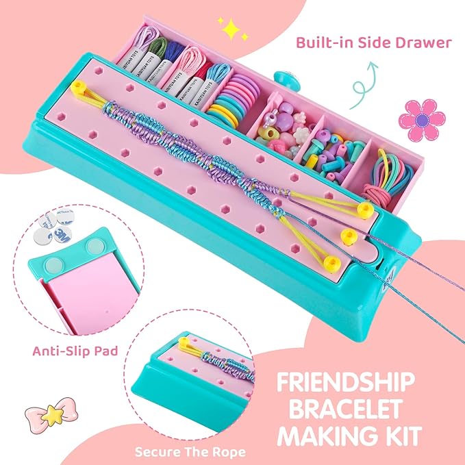 Arts and Crafts for Kids Age 8-12, Friendship Bracelet Making Kit for Girls, DIY Jewelry String Maker Kit Toys, Bracelets Maker Craft, Christmas Birthday Gifts for Ages 6 7 8 9 10 11 12 Year Old