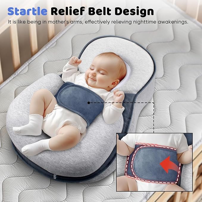 Reflux Pillow for Baby, Feeding Support Pillow, Anti Reflux Newborn Feeding Pillow, Baby Wedge Pillow for Newborn,Adjustable Wedge Lounger Pillow for Reducing Spit-Up