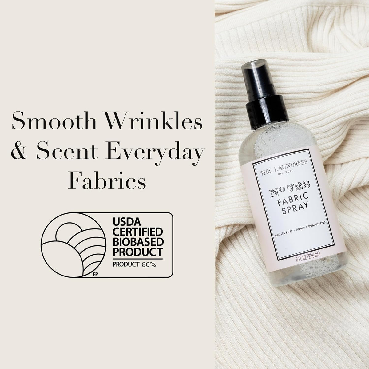 The Laundress No. 723 Fabric Spray, Wrinkle Release, Upholstery & Linen Spray, Fabric Refresher, Rose Inspired Scent, 8 Fl Oz