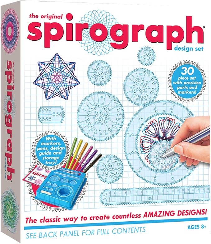 Spirograph Design Set Boxed - Arts and Crafts, Kids Toys, Art Supplies, Craft Supplies, Drawing Kit, Spiral Art, Reproduction of Classic Gear Design Kit, Pens, Design Sheet Included, Ages 8+
