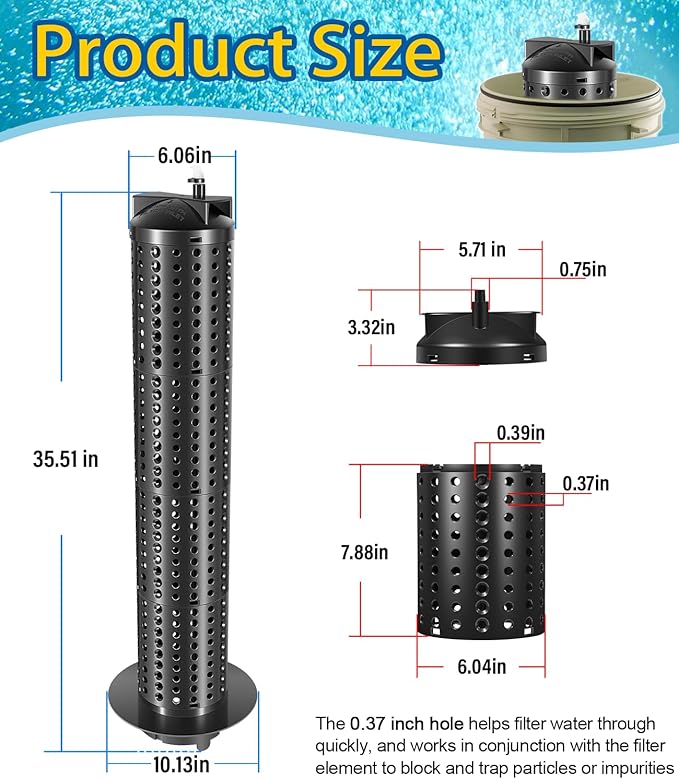 LAIKOU 59053800 Center Core Replacement Part for Clean & Clear RP Filter CC 150, 175 and 200 Square Feet EC- 160317 160318 CCRP150 CCRP200 Pool and Spa Cartridge Filter Part