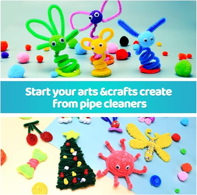 200pcs 20colors, Pipe Cleaners, Chenille Stems, Pipe Cleaners for Crafts, Pipe Cleaner Crafts, Art and Craft Supplies