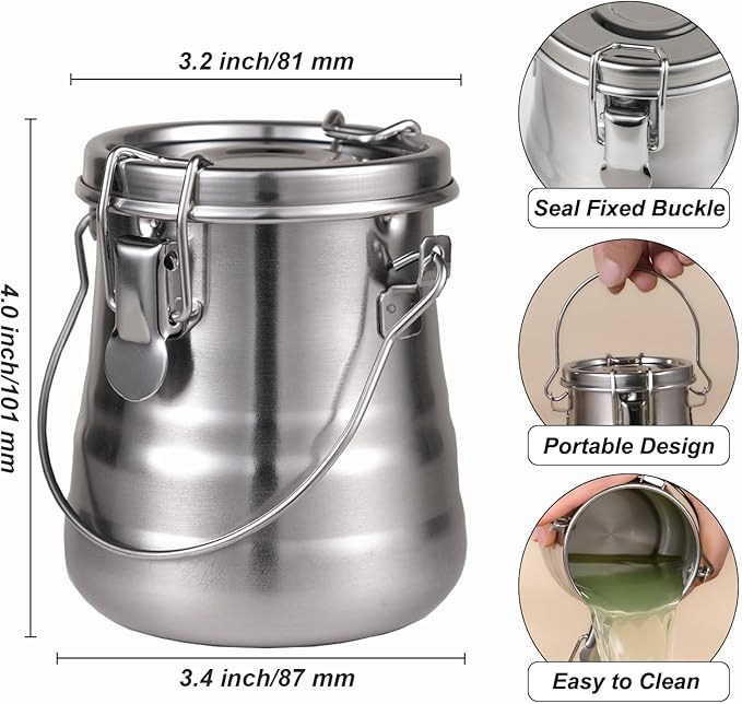 Paint Brush Cleaner and Holder, Stainless Steel Airtight Brush Washer with Removable Porous Filter for Painting (13.5 oz/400 ml)