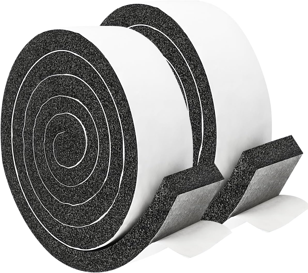 2 Rolls 1 Inch W 3/8 Inch T Weather Stripping Air Conditioner Open Cell Foam Seal Tape, Window Insulation High Resilience Seal Strip for Doors Window,Total 16FT
