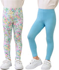 Toddler Girls Leggings 2-Pack Bamboo Viscose Little Girls Casual Stretch Pants