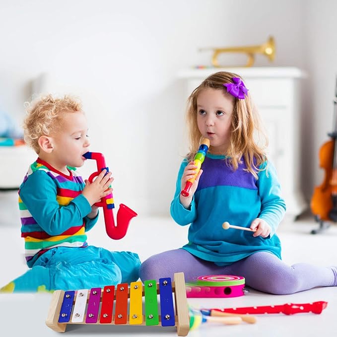 Xylophone for Kids,Glockenspiel with 2Child Safe Mallets 8Notes Diatonic,Colorful Metal Bars with Educational Development Musical,Xylophone for Toddlers,Kid Toy as Holiday/Birthday DIY Id