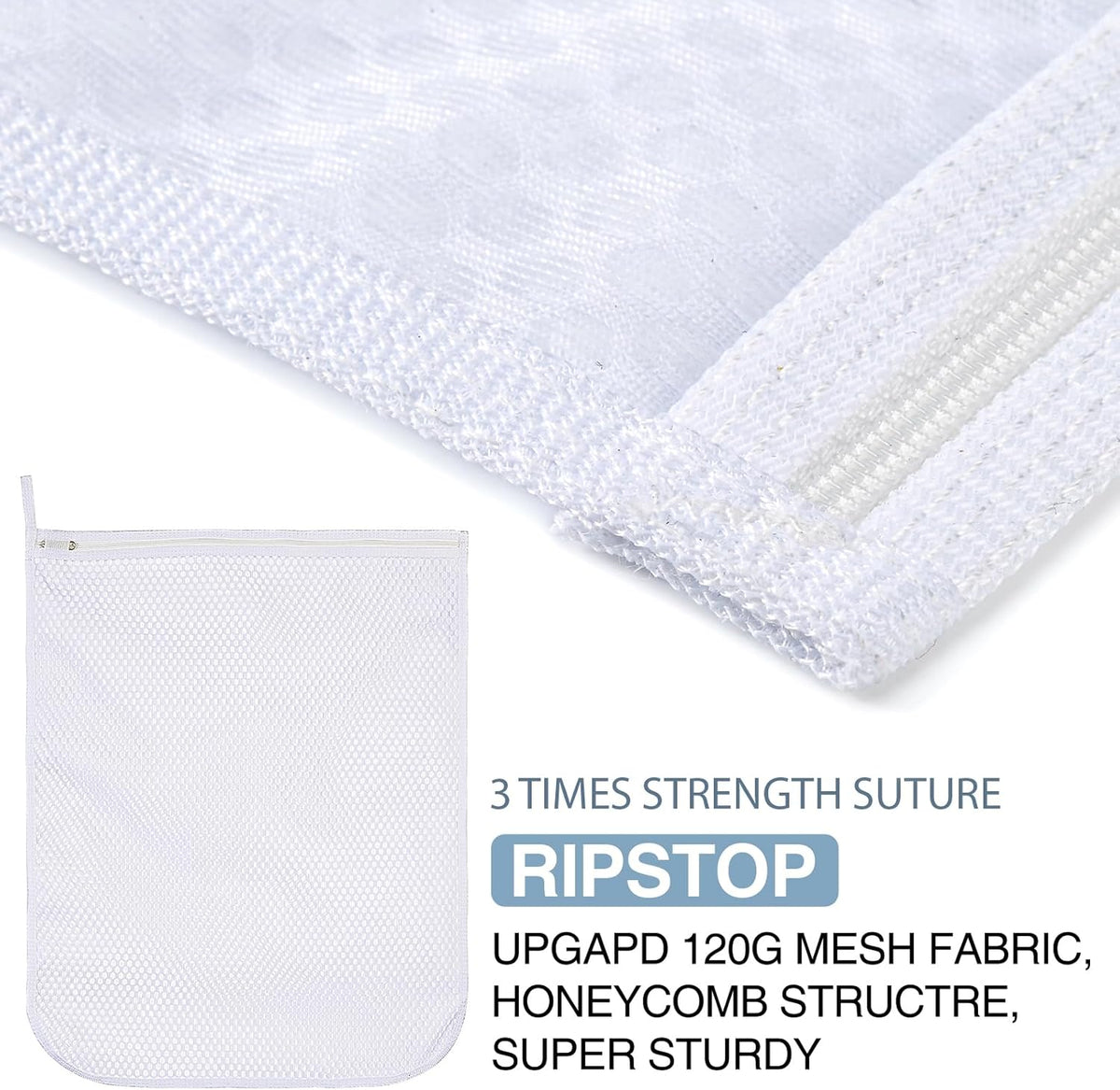 4 pcs Durable Honeycomb Mesh Laundry Bags for Delicates 2 Large (16" x 19") 2 Medium (12" x 15")