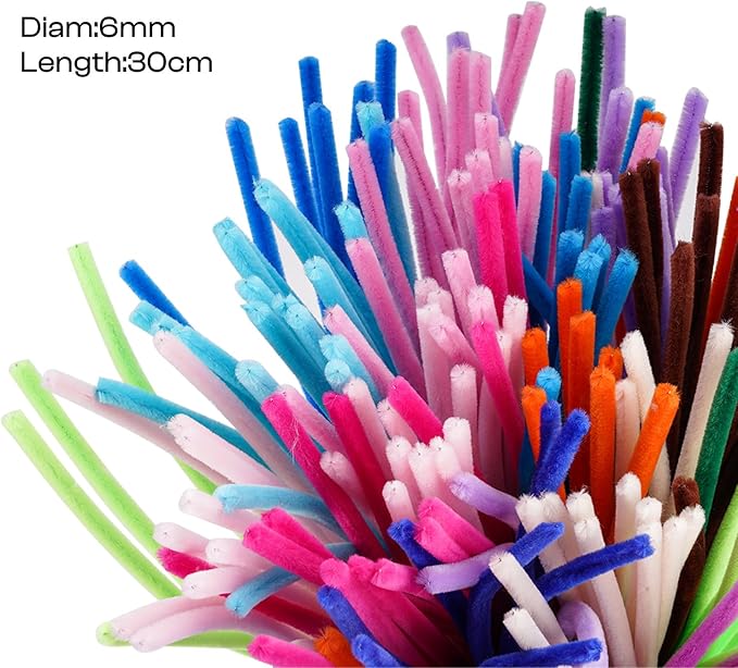 Caydo 500 Pieces Blue Pipe Cleaners, Chenille Stems, Pipe Cleaner Crafts for DIY Art and Craft Projects Creative Gift Party Decorations