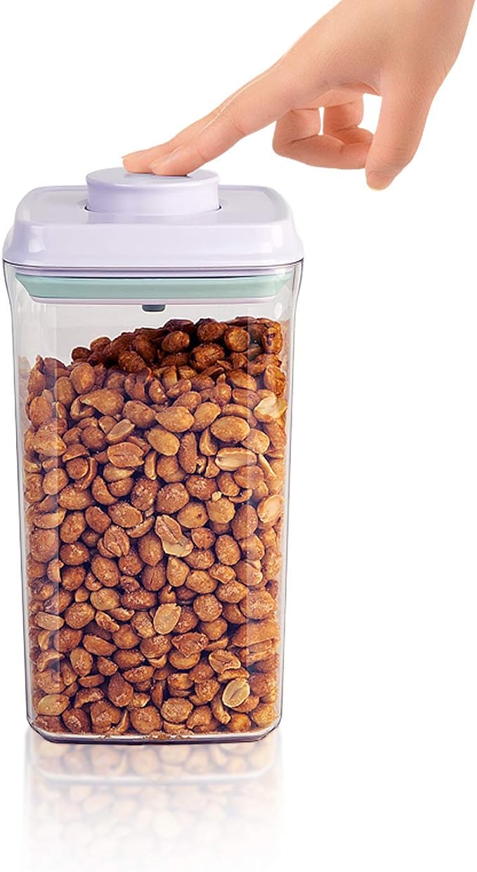 BopTop (1pc - 2000ml) Airtight Food Storage Container – Mechanical Silicone Seal Canister - BPA-Free - 2Qt