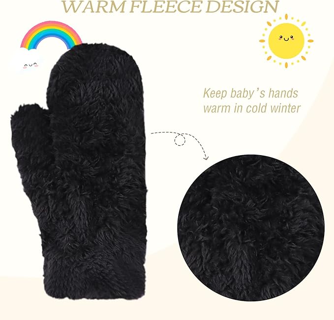PESAAT Baby Girl Mittens Fleece Toddler Boy Mittens Warm Kids Winter Gloves Unisex Cold Weather Baby Gloves