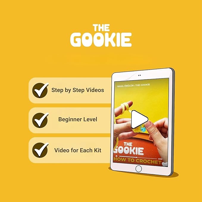 THE GOOKIE Amigurumi Crochet Kit for Beginners – DIY Crochet Kit with Yarn, Hook, Eyes & Stuffing – Easy Starter Set with Video Tutorials – Cute Plush Toy Craft Gift for Kids, Teens & Adults (Spark)