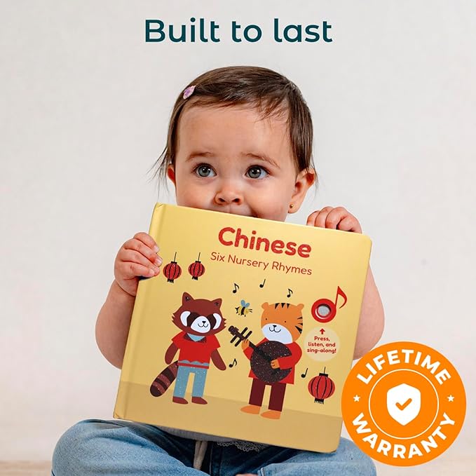 Cali's Books Chinese Nursery Rhymes Book - Sound Books for Toddlers 1-3. Chinese Baby Book - Music Toys for Bilingual Children with Lyrics & Translation