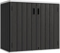 KINYING Outdoor Horizontal Storage Sheds,37 Cu.ft Outdoor Storage Cabinet Waterproof Resin Tool Storage Box for Lawn Mower,Garden Tools and Patio Furniture, Lockable (Black)