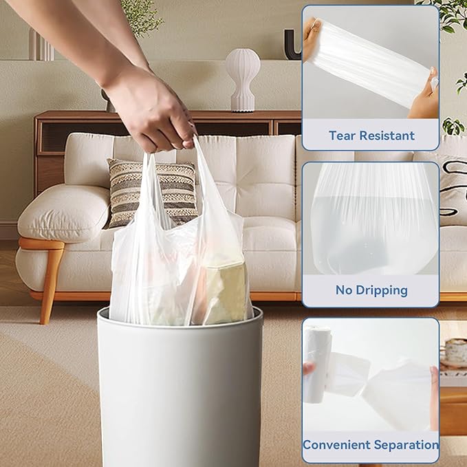 4 Gallon Trash Bag with Handles, Pack of 80, Unscented Garbage Bags, Size 45 * 55cm, 4.15g/pcs, 1Mil Thickness, Unscented, Black