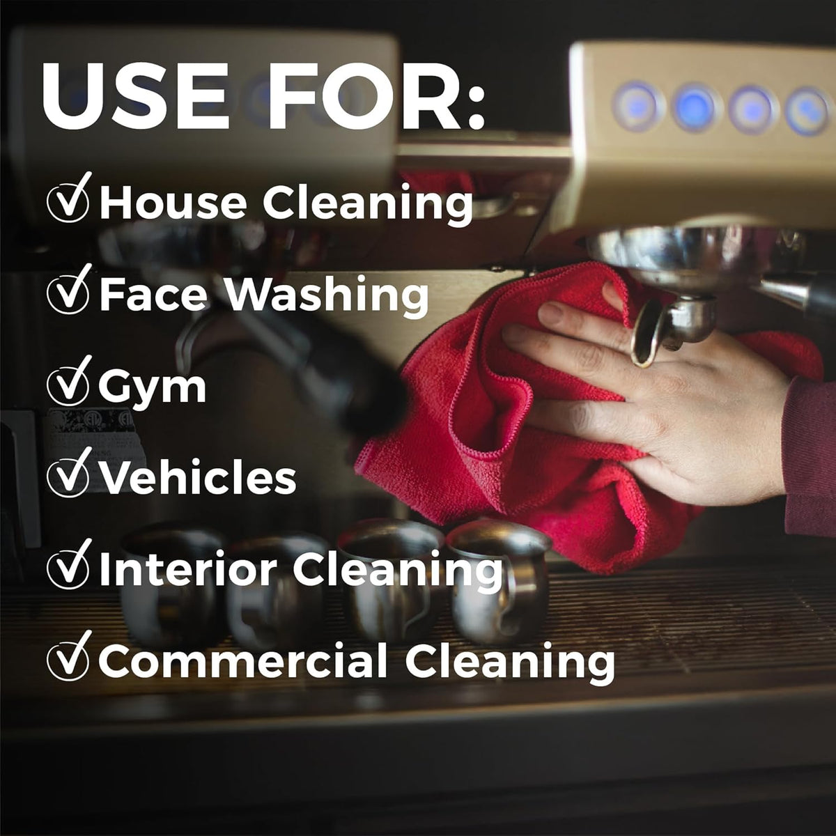 The Rag Company - All-Purpose Microfiber Terry Cleaning Towels - Commercial Grade, Highly Absorbent, Lint-Free, Streak-Free, Kitchens, Bathrooms, Offices, 300gsm, 12in x 12in, Red (12-Pack)