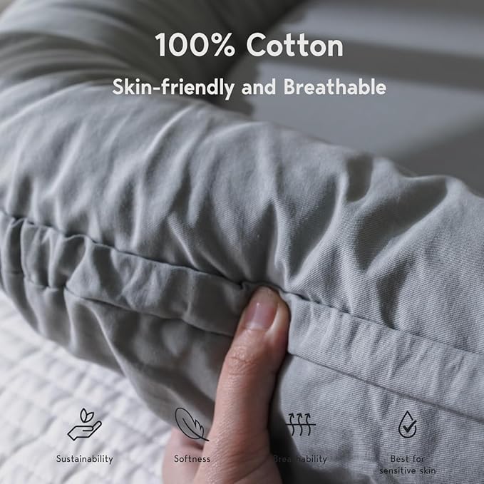 Infant Lounger, Baby Nest Cover for Baby Girls & Boys, Newborn Essentials for Baby 0-18 Months, 100% Cotton Breathable (Slate_Gray)