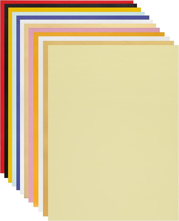 Quotidian Metallic Gold Flat US Letter Translucent Vellum Paper Printable Sheets 8.5" x 11" (21.6 x 27.9cm) Pack of 50 - Sketching Drawing Drafting Tracing