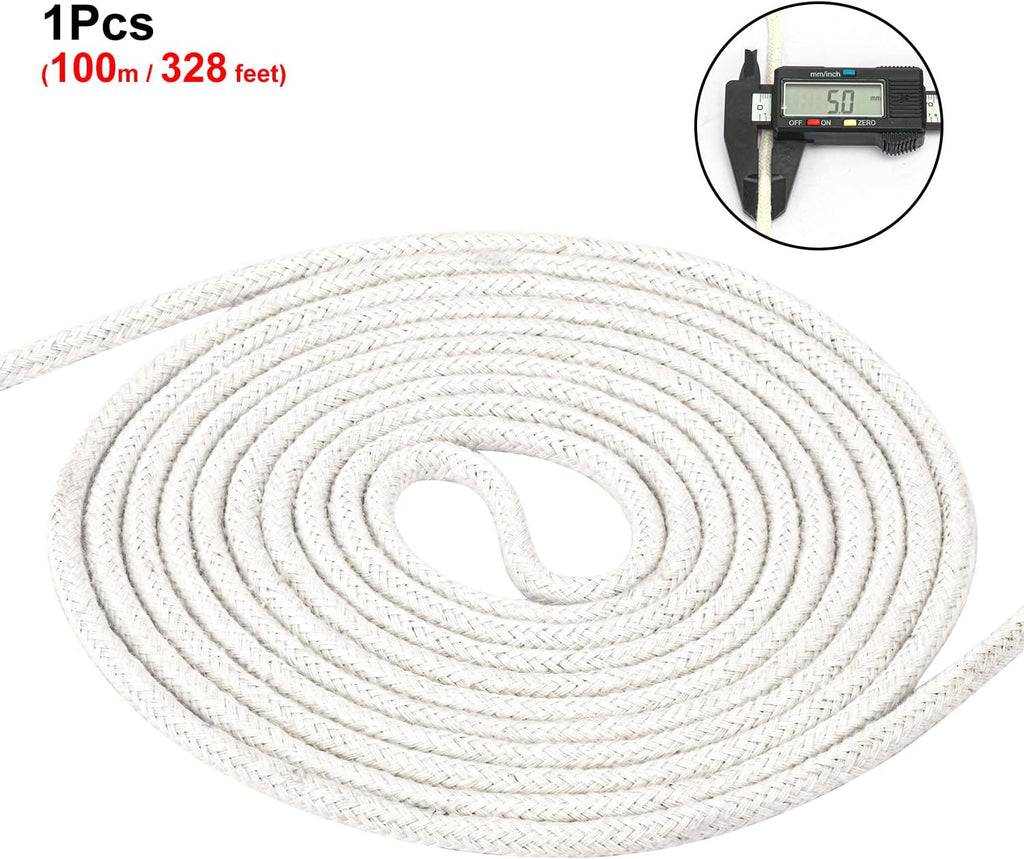 328 Feet Cotton Clothes line Rope-Premium Diameter 7/32 Inch Cotton Rope for Heavy Duty Outdoor Use- Perfect for Laundry Line Dryer, Camping Travel & Home Use DIY Rope