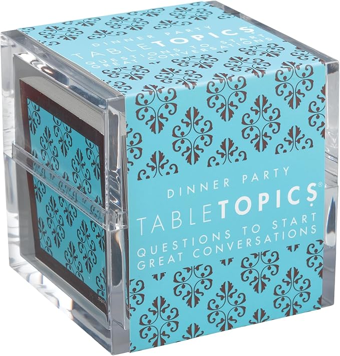 TableTopics Dinner Party Conversation Cards for Adults to Enjoy Getting to Know Each Other, 135 Entertaining Questions & Ice Breakers for Parties & Gatherings, Unique Host Gift