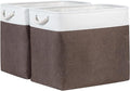 Bidtakay Baskets for Organizing Set of 2 Extra Large Fabric Storage Bins 17x12x15 in Collapsible Laundry Baskets Blanket Basket with Soft Handles Rustic Decorative Stair Basket Dog Toy Bins