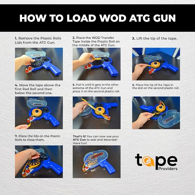 WOD General Purpose ATG Tape, 3/4 inch x 36 yds. (Set of 48 Rolls) Adhesive Transfer Tape Glider Refill Rolls Clear Adhesive on Gold Liner (Acid Free) RWATG20