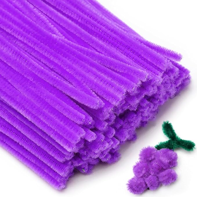 Eppingwin 200pcs Pipe Clenaers, Purple Pipe Cleaner for Crafts, Chenille Stems for Arts,Crafts and DIY